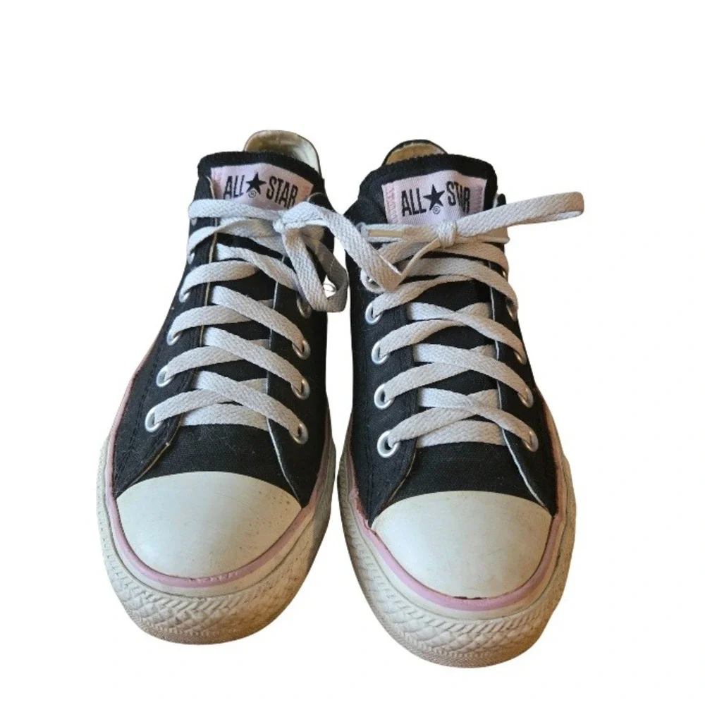 All Star Converse Low Chuck Taylor Women Size 8.5 Black Pink Grunge‎ 90s punk - Picture 2 of 13